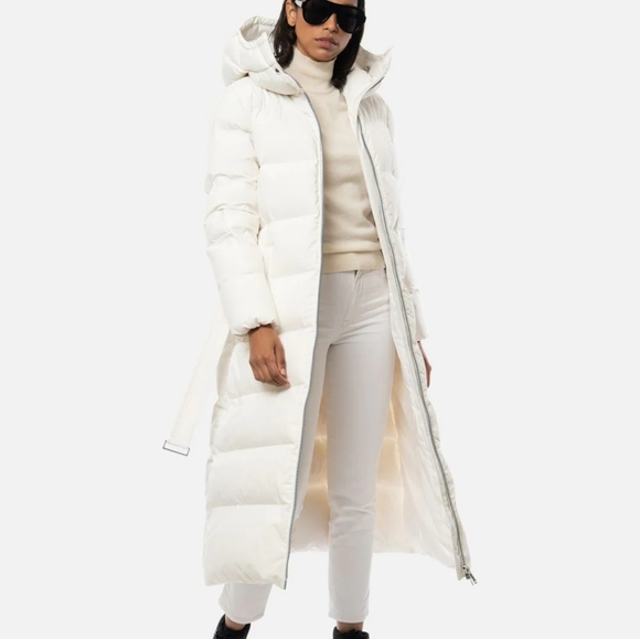 NWT Quilted DOWN PUFFER Long Puffer Winter Coat L White  Ski Snow Puffer - Picture 3 of 14